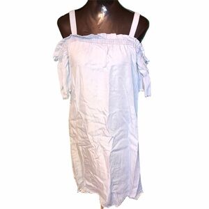Noisy May Off Shoulder Dress Blue Size Medium